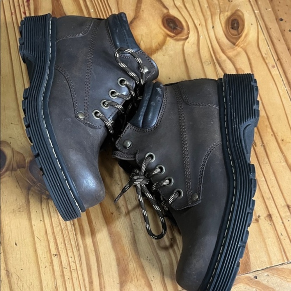 LOWER EAST SIDE RARE 90'S VTG. CHUNKY LUG BROWN LACE UP OXFORD